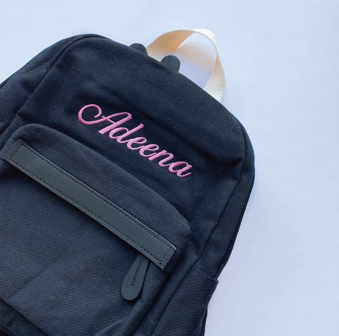 Personalised black clearance backpack